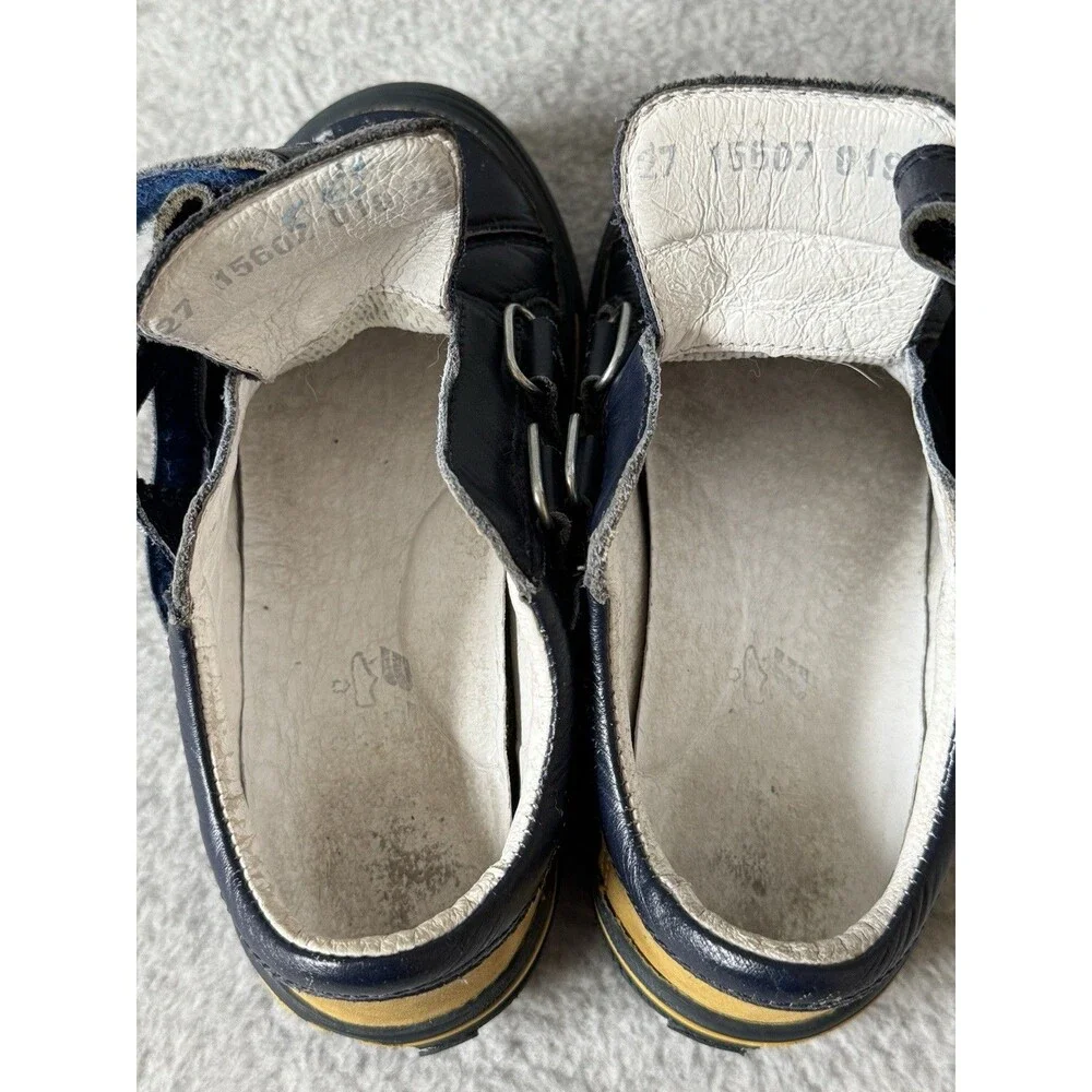 Bartek Leather Shoes Boys 27 Blue Easy On Closure Slip On School Casual